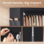 TopikaHome -Portable Closet Organiser with Cover, 4 Rods, Shelves & Pockets
