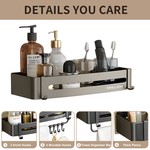 Topika - 2 Pack Shower Caddy Shelf Organizer, Black Bathroom Shelves Basket