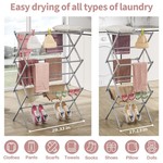 Topika 3-Tier Expandable Steel Clothes Rack & Foldable for Small Spaces
