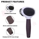 TopikaPet - Double-Sided Dog Slicker Brush, Grooming, Shedding & Detangling
