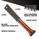 Topika - Japanese Pull Saw 16cm, Folding Double-Edge Flush Cut Saw for Wood