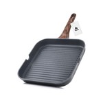 Topika Non-stick Grill Pan, 24/28cm Square Griddle Pan with Pour Spouts