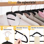 TopikaHome Velvet Non-Slip Heavy Duty Hangers, Metal Hooks