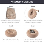 TopikaPet - Furry Donut Pet Bed for Dogs and Cats, Soft & Supportive, S/M/L