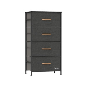 Topika - 4-Drawer Storage , Steel Frame, Wood Top, Drawer Storage Dresser