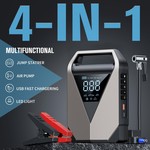 Topika 4-In-1 Car Battery Jump Starter With Air Compressor, 1800A Peak, 12V