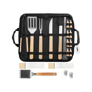 Topika - 35PCS Grill Tool Set with Wooden Handles & Storage Bag