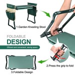 Topika - Foldable Garden Kneeler/Seat 2-in-1, Heavy Duty Gardener Stool