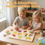 Topika Kids Wooden Puzzles Include Animals Numbers Letters Fruits Matching