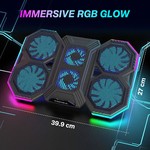 Topika 12-16 inch laptop cooling pad, 6 fans, RGB, Silent Adjustable Height