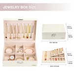 TopikaHome - PU Leather Jewelry Organizer Box, 2 Layer Jewelry Box Storage