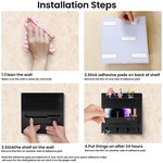 Topika Bedside Wall Organizer Shelf with hooks for Phone & Small Essentials