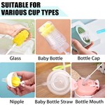 Topika Baby Bottle Brush Set, Silicone Nipple & Straw Brushes, 6 Piece