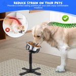Topika Adjustable Raised Dog Bowl Stand with 3 Heights & Steel Bowl