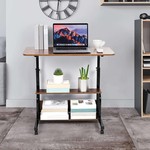 Topika Compact Rolling Desk on Wheels, Small Adjustable Study Bedside Table