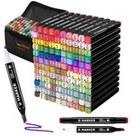 Topika - Alcohol Marker Pen Set, Double Head, Multicolour Painting Markers