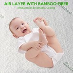 Topika Mattress Protector Waterproof Bamboo Fitted Sheet, Deep Pocket Cover
