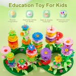 Topika 196PCS Garden Building Blocks with Insect Set STEM Pretend Play Set