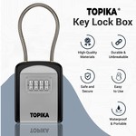 Topika-Key Lock Box with Code, Portable Key Holder&Lockbox for Keys Outside