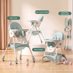 Topika 2-in-1 Baby High Chair, Foldable Feeding and Rocking Seat