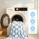 Topika Blue Fluffy Checkered Baby Blanket, Soft Fleece Infant 100x150cm 1pc