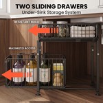 Topika Under Sink Organizer With Adjustable Height & Pull-Out Storage