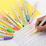 ZEYAR 12-Colour Dual Tip Highlighters - 6 Mild Macaron & 6 Candy Colours
