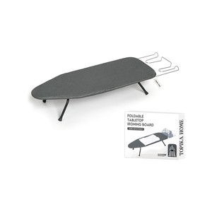 Topika - Tabletop Ironing Board Foldable with Iron Rest, Non-Slip Cover