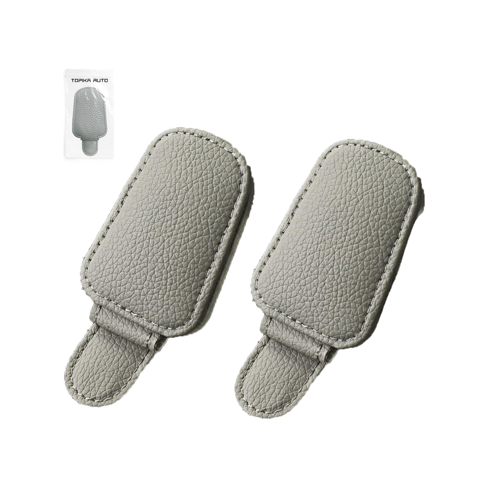TopikaAuto - 2 Packs Magnetic Leather Sunglasses&Card Holders for Car Visor TopikaAuto - 2 Packs Magnetic Leather Sunglasses&Card Holders for Car Visor
