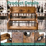 Topika 3 Tier Liquor Bottle Shelf, Bar Cabinet Wine Rack, Retro Display