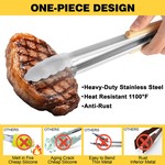 Topika Food Tongs,Serving Tongs For Kitchen,Metal Tongs For Cooking 3pcs