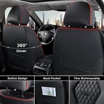 Topika Universal 2 Seats Leather Car Seat Covers Full Set, Front Set,