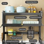 Topika Kitchen Over Sink Dish Drying Rack with Lid Multi-Functional Storage
