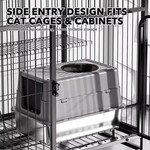 Topika Litter Box Stainless Steel Dual Entry Enclosed Cat Litter Box