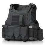 Topika - Heavy Duty Tactical Vest, Combat Vest with Detachable Pouches