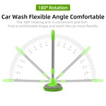 Topika Car Wash Brush Kit with Long Handle, Chenille Mitt, Mop & Extra Head