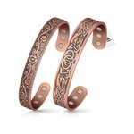 Topika Copper Bracelet for Women, Magnetic Viking Cuff 2 Pieces