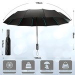 Topika Windproof Travel Umbrella, Automatic Folding Windproof &UV-Resistant