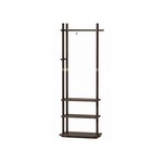 Topika - Wood Garment Rack Clothes Stand With 3 Shelves & Smooth Castors