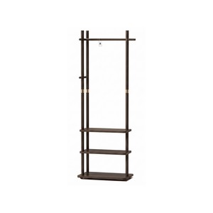 Topika - Wood Garment Rack Clothes Stand With 3 Shelves & Smooth Castors