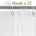 Topika Clear Shower Curtain Liner with 9 Mesh Pockets 180x180cm