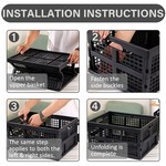 Topika Collapsible Crate 3 Piece Plastic Storage Bins for Garage & Home
