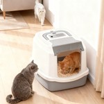 Topika Hooded Cat Litter Box with Litter Scoop, Fully Enclosed, Leak-Proof.