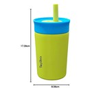 Topika-350ml Kids Stainless Steel Water Bottle + Spill-Resistant Straw