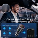 Topika Bluetooth FM Car Charger, Bluetooth Adapter For Car, Hands-Free Kit