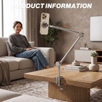 Topika - Magnetic Phone Stand Desk With Long Arm Clamp For Phone & Tablet