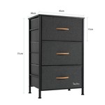 Topika - 3-Drawer Storage Cabinet, Steel Frame, Drawer Bedside End Table