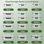 Topika 15-Piece Glass Food Storage Containers with Lids, Airtight Leakproof