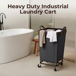 Topika - 160L Laundry Basket With Wheels, Heavy Duty Steel Frame Hamper