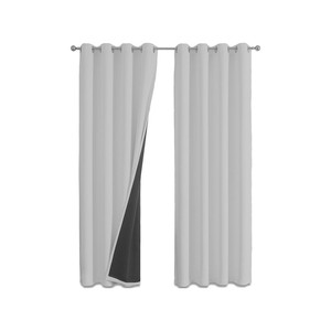 Topika -2/1 Panels White Blackout Curtains for Bedroom, Thermal Insulated